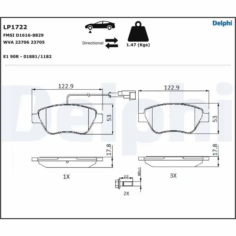 Set placute frana