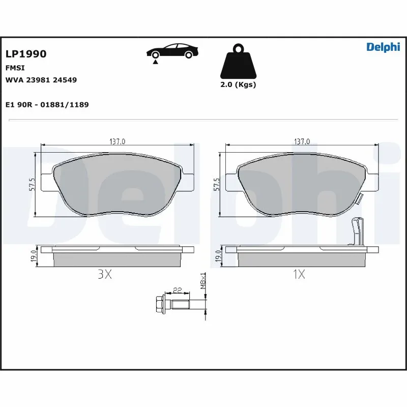 Set placute frana