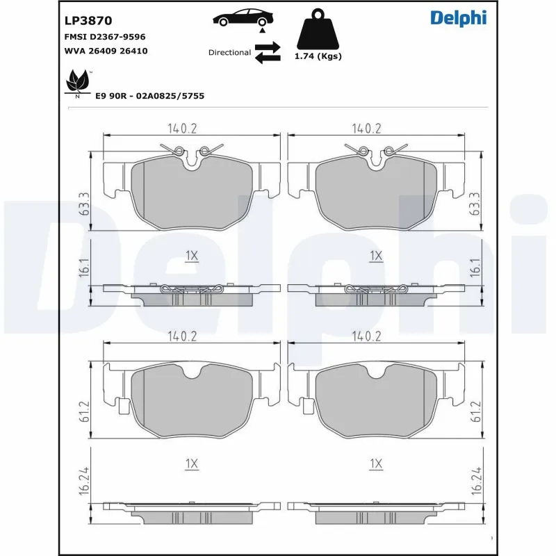 Set placute frana