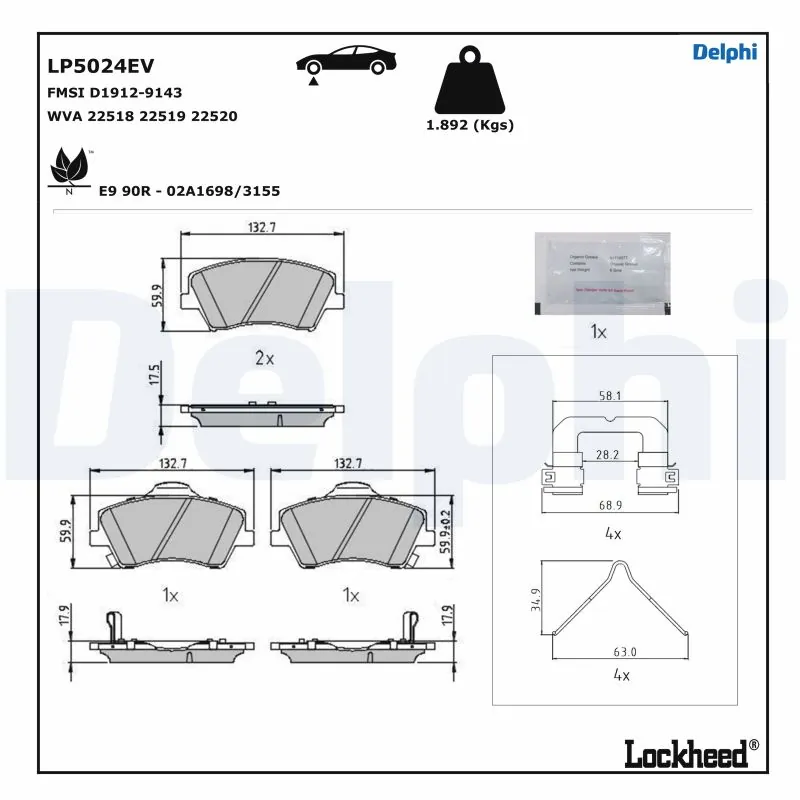 Set placute frana