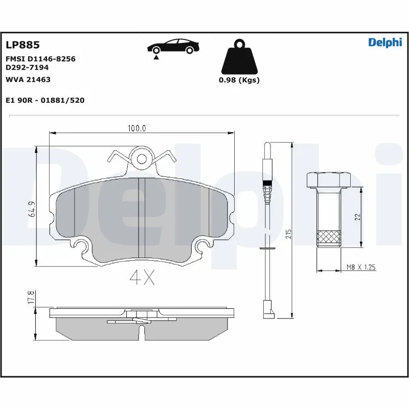 Set placute frana