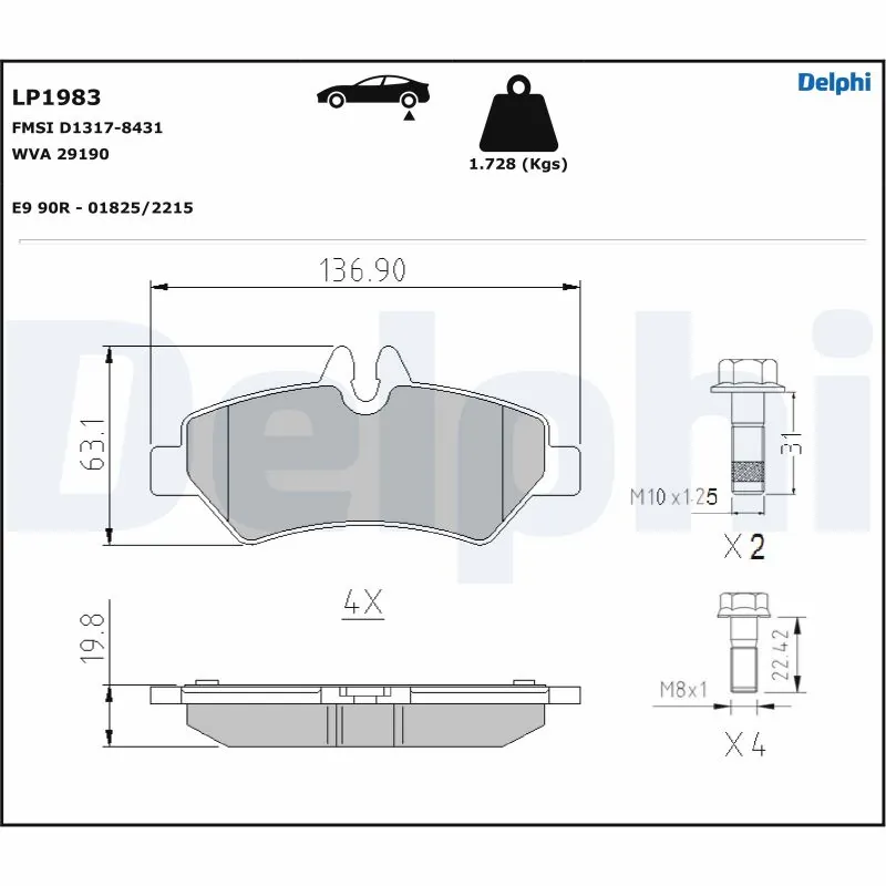 Set placute frana