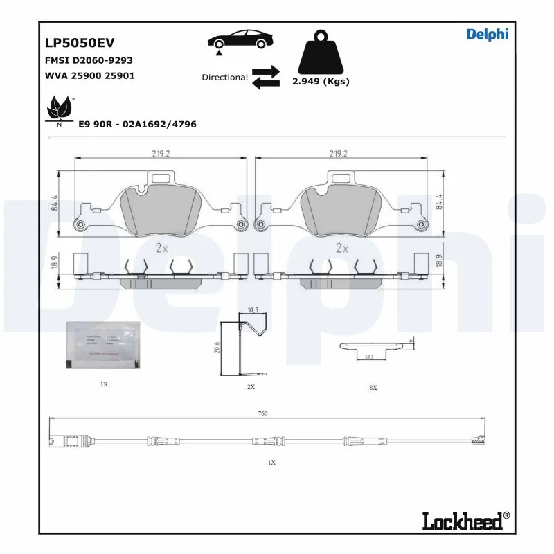 Set placute frana