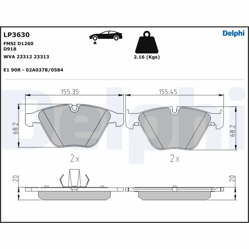 Set placute frana