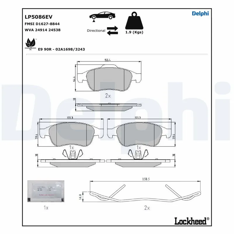 Set placute frana