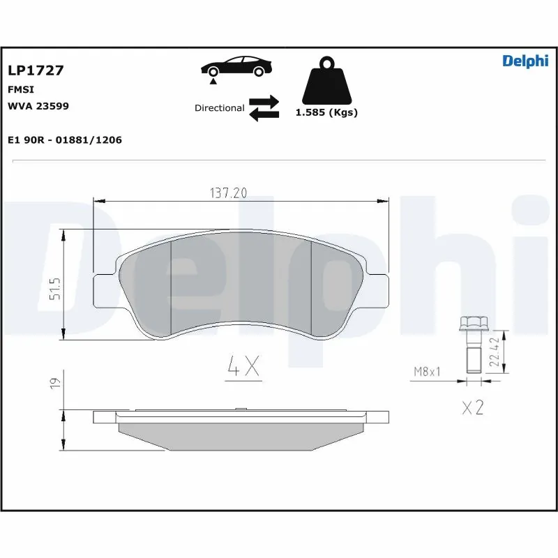 Set placute frana