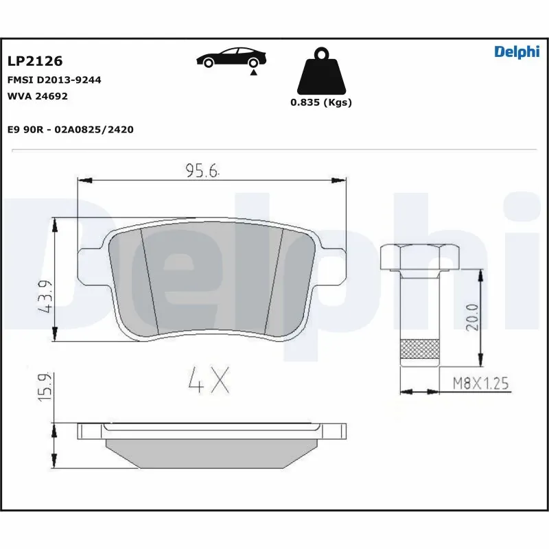 Set placute frana