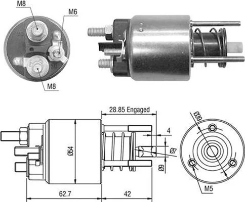 Solenoid, electromotor