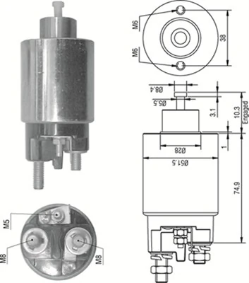 Solenoid electromotor