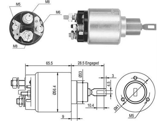 Solenoid, electromotor