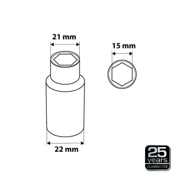 Tubulara de impact lunga 1/2'' 15 mm