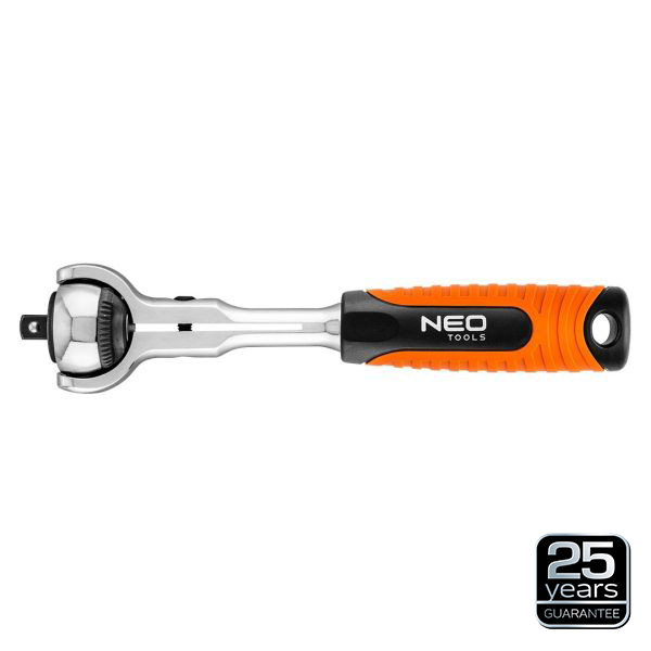 Cheie cu clichet 1/4" 72 dinti cu cap rotativ