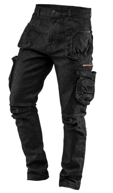 Pantaloni de protectie denim 5 buzunare negru mărime L