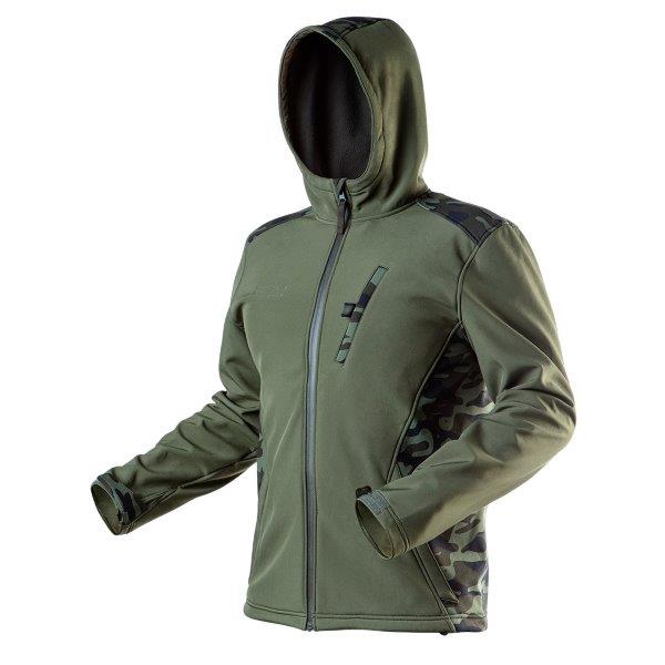 Geaca de protectie softshell camuflaj XL verde inchis