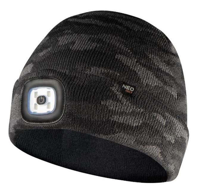 Caschetă cu lanternă LED două straturi camo urban