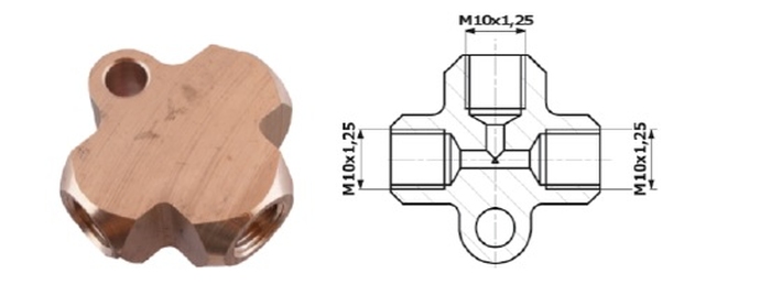 Conector trojnik m 10X1 25 SF