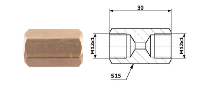 RACORD PrzewodOw HAM. WEW. M 12X1 SF + WEW M 12X1 SF