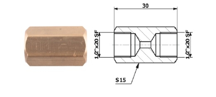 Conector conducta de frana filet 1/2"X20