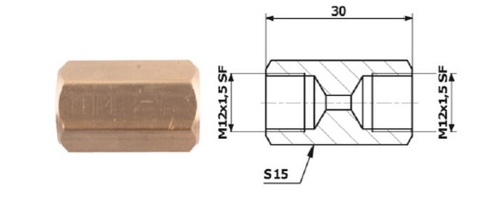 RACORD PrzewodOw HAM. WEW. M 12X1 5 SF + WEW M 12X1 5 SF
