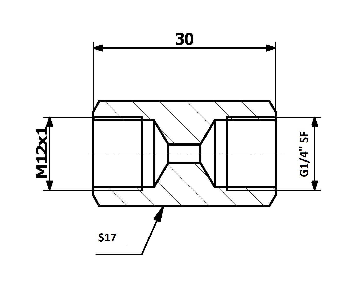 RACORD PrzewodOw HAM. WEW. 12X1 SF - WEW. G1/4 SF