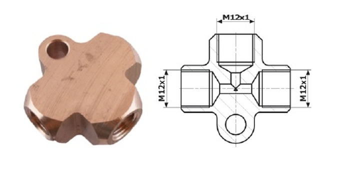 Conector trojnik m 12X1 SF