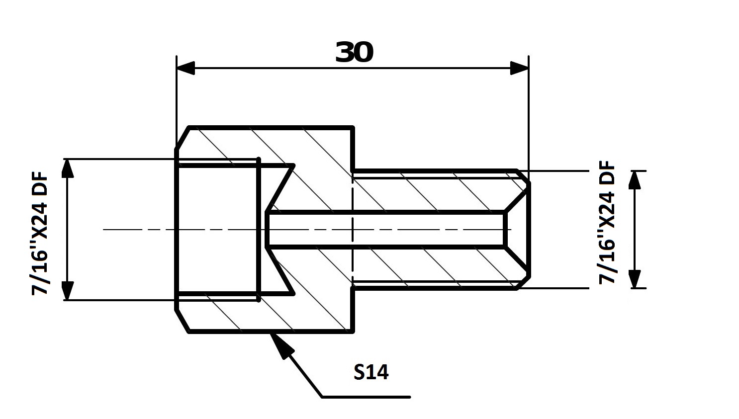 RACORD PrzewodOw HAM. WEW. 7/16X24 DF - ZEW. 7/16X24 DF