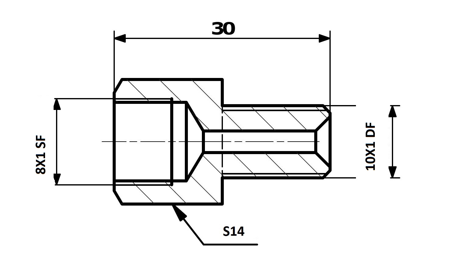 RACORD PrzewodOw HAM. WEW. 8X1 SF - ZEW. 10X1 DF