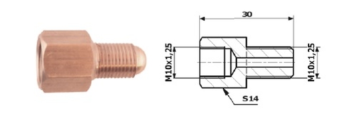 RACORD PrzewodOw HAM. WEW. M 10X1 25 SF + ZEW M 10X1 25 SF