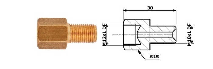 RACORD PrzewodOw HAM. WEW. M 12X1 DF + ZEW M 10X1 DF