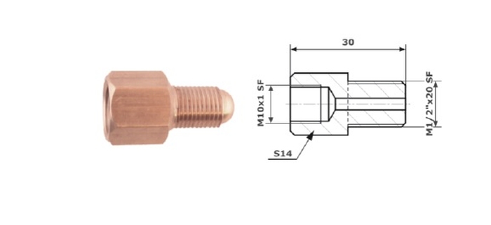 RACORD PrzewodOw HAM. WEW. M 10X1 SF + ZEW M 1/2X20 SF