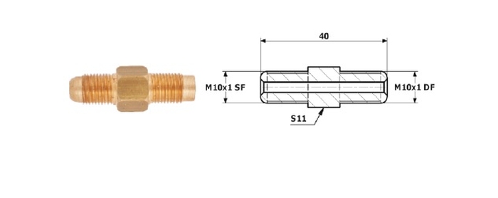 RACORD PrzewodOw HAM. ZEW. M 10X1 SF ZEW M 10X1 DF