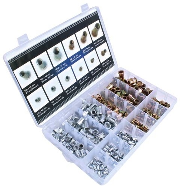 Dispozitiv pentru înşurubat nituri M3-M10 set 300 piese