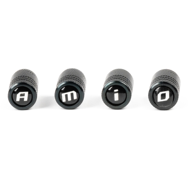 Piulita aluminiu pentru valve, negru, set 4 bucati