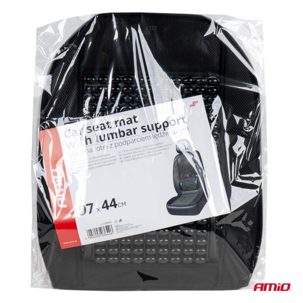 Husă scaun cu suport lombar 97x44 cm negru