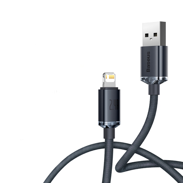 Cablu USB Lightning 2,4A 2 m negru