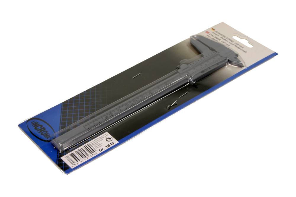Subler plastic 150 mm 0,05 mm + inchi
