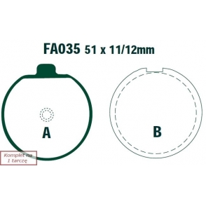 Plăcuțe frână moto 51 mm grosime 12 mm