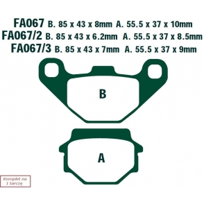 Plăcuțe frână moto 56x37x8 mm