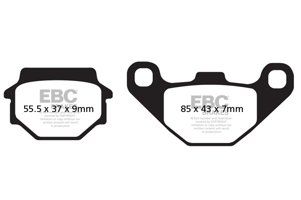Plăcuțe frână moto 56x37x7 mm