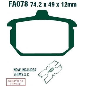 Plăcuțe frână moto 74x49 mm