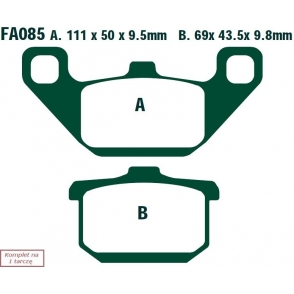 Plăcuțe frână moto 111x50x9,8 mm