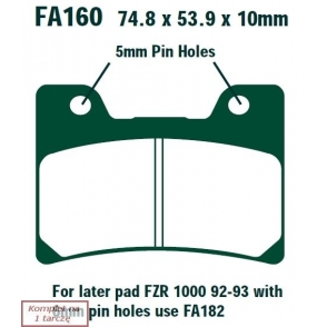 Plăcuţe de frână 75x54 mm