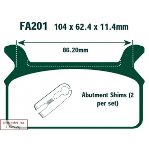 Plăcuțe de frână 104x62 mm