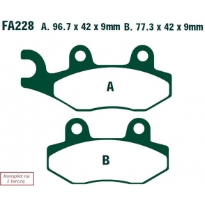 Plăcuțe de frână 97x42x9 mm