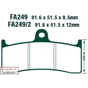 Plăcuțe de frână 92x52 mm
