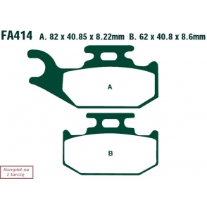 Plăcuțe de frână 82x41x8,6 mm