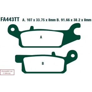 Plăcuțe de frână 107x34x8 mm
