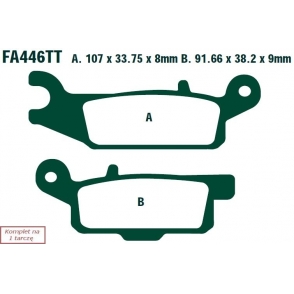 Plăcuțe de frână 107x34x9 mm