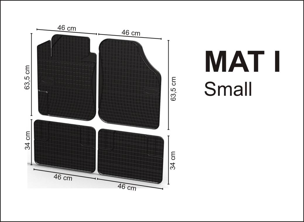 Covor compartiment picioare cauciuc 64x46 mm