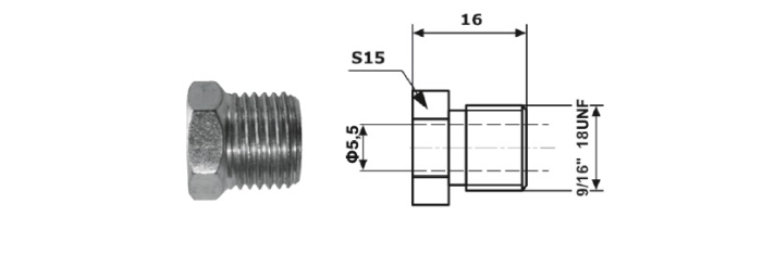Capat PRZEWODU HAM. 9/16X18UKF